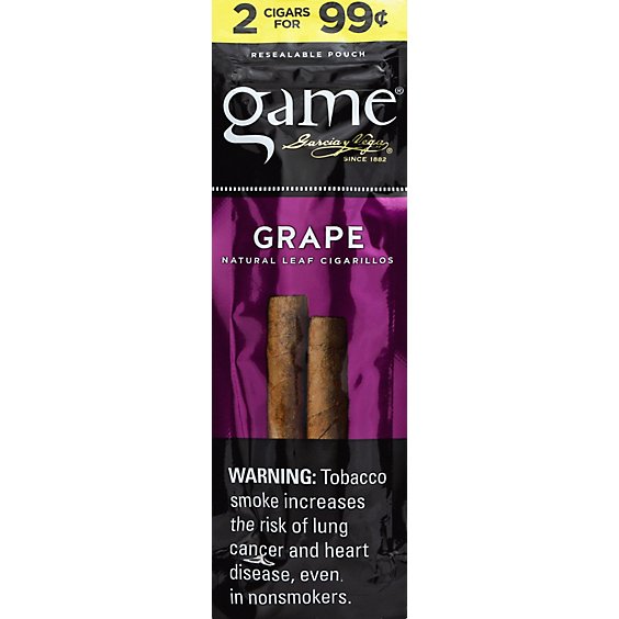 Game Cigarillo Grape - 2 Count