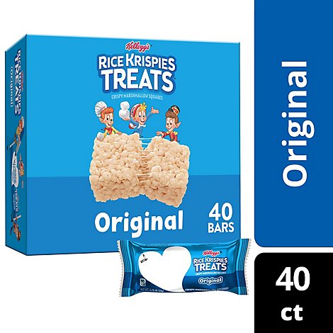 Rice Krispies Kids Snacks Treats Crispy Marshmallow Squares 40 Count - 31.2 Oz