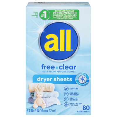 all Dryer Sheets Free Clear Box - 80 Count - Image 3