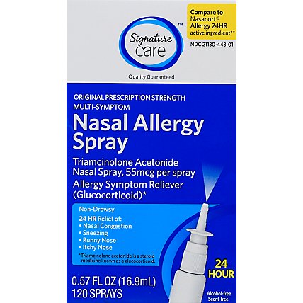 Signature Care Nasal Allergy Spray Multi Symptom Original Strength 55mcg - 0.57 Fl. Oz. - Image 2