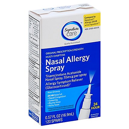 Signature Care Nasal Allergy Spray Multi Symptom Original Strength 55mcg - 0.57 Fl. Oz. - Image 1