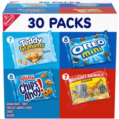 OREO CHIPS AHOY! Teddy Grahams Honey & Barnum's Animal Crackers Variety Pack - 30 Count - Image 1