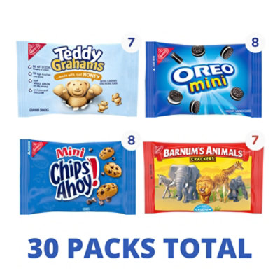 OREO CHIPS AHOY! Teddy Grahams Honey & Barnum's Animal Crackers Variety Pack - 30 Count - Image 2