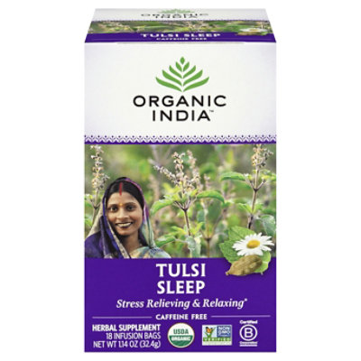 Organic India True Wellness Tulsi Sleep Tea Organic Caffeine-Free 18 Count - 1.14 Oz - Image 3