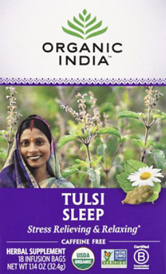 Organic India True Wellness Tulsi Sleep Tea Organic Caffeine-Free 18 Count - 1.14 Oz - Image 2