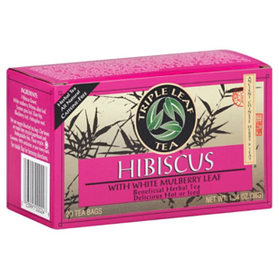 Triple Leaf Tea Herbal Tea Caffeine-Free Hibiscus - 20 Count
