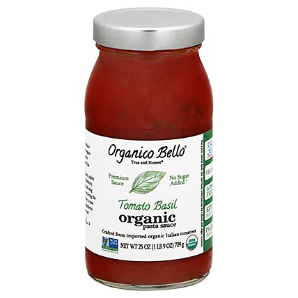 Organico Bello Pasta Sauce Organic Tomato Basil - 25 Oz - Image 1