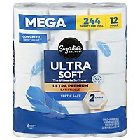 Signature Care Bathroom Tissue Ultra Our Softest Mega Roll 2-Ply Wrapper - 12 Count - Image 3