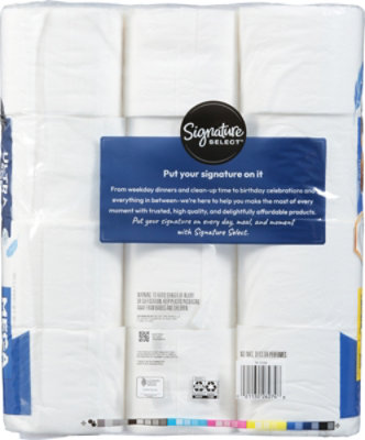 Signature SELECT Ultra Our Softest Mega Roll 2-Ply Bathroom Tissue Wrapper - 12 Count - Image 4