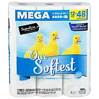 Signature Care Bathroom Tissue Ultra Our Softest Mega Roll 2-Ply Wrapper - 12 Count - Image 2