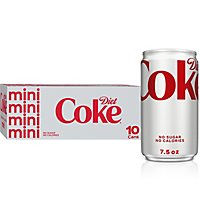 Diet Coke Soda Pop Mini Cans 10 Count - 7.5 Fl. Oz. - Image 3