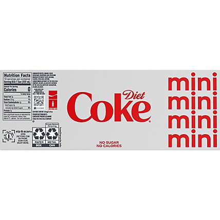 Diet Coke Soda Pop Mini Cans 10 Count - 7.5 Fl. Oz. - Image 6