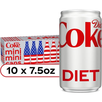 Diet Coke Soda Pop Mini Cans 10 Count - 7.5 Fl. Oz. - Image 1