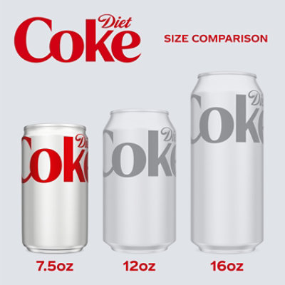 Diet Coke Soda Pop Mini Cans 10 Count - 7.5 Fl. Oz. - Image 5