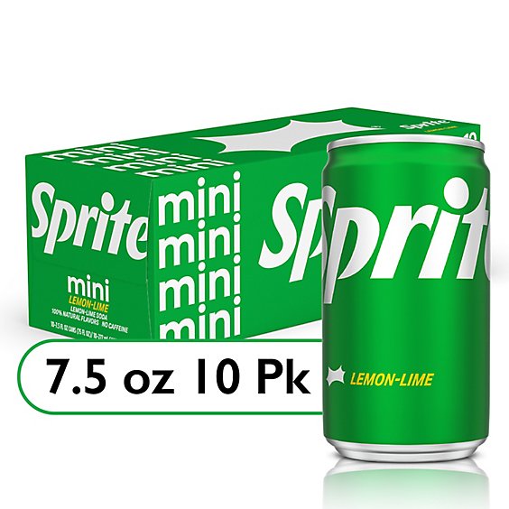 Sprite Soda Pop Lemon Lime Mini Cans - 10-7.5 Fl. Oz.