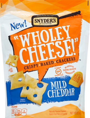 Snyders of Hanover Wholey Cheese! Baked Crackers Crispy Mild Cheddar - 5 Oz - Image 2