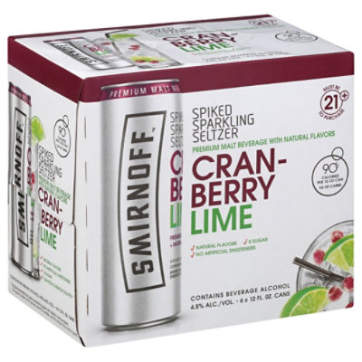 Smirnoff Spiked Seltzer Cranberry Lime In Cans - 6-12 Fl. Oz. - Image 1