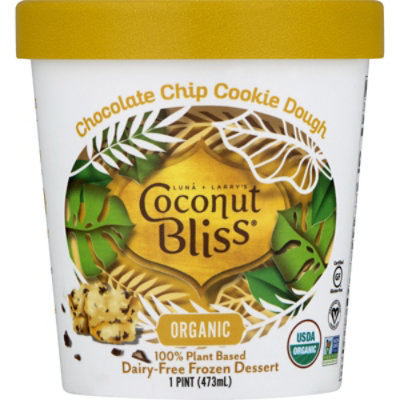 Luna & Larrys Organic Coconut Bliss Ice Cream Choc Chip Cookee - 1 Pint - Image 1