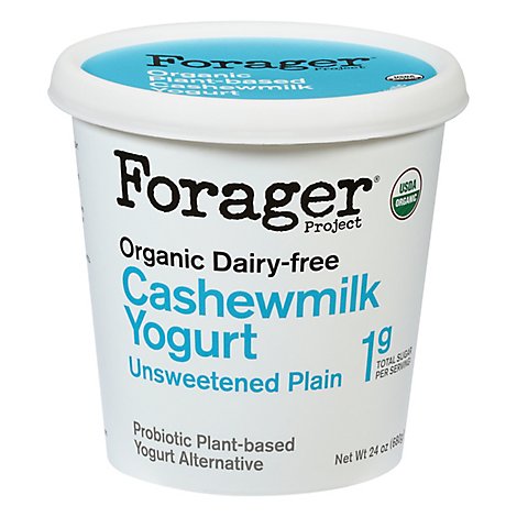 Forager Project Organic Yogurt Alternative Cashewmilk Dairy Free Unsweetened Plain - 24 Oz