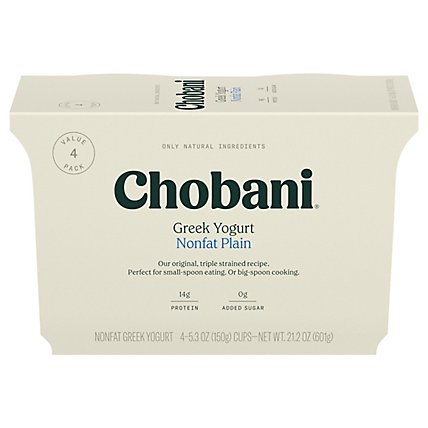 Chobani Yogurt Greek Non-Fat Plain - 4-5.3 Oz - Image 3