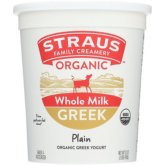 Straus Family Creamery Plain Greek Yogurt - 32 Oz