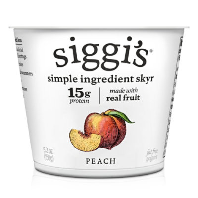 siggi's Peach Icelandic Skyr Nonfat Yogurt - 5.3 Oz
