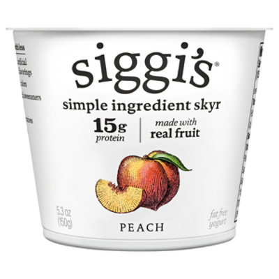 siggis Icelandic Skyr Nonfat Peach Yogurt - 5.3 Oz
