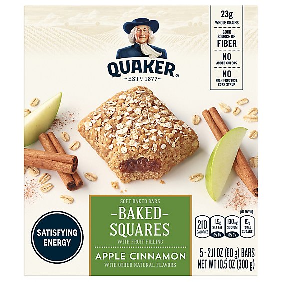 Quaker Breakfast Squares Baked Apple Cinnamon - 5-2.11 Oz