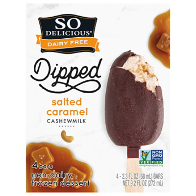 So Delicious Frozen Dessert Bars Cashewmilk Dipped Salted Caramel - 4-2.3 Fl. Oz.