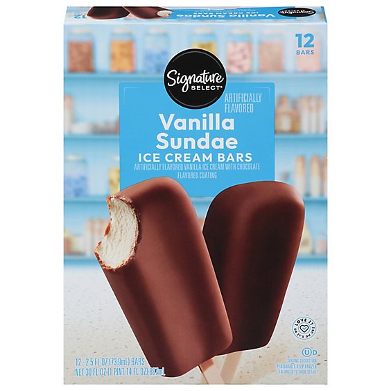 Signature SELECT Ice Cream Bars Vanilla - 12-2.5 Fl. Oz.