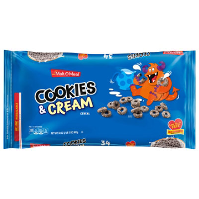Malt-O-Meal Cereal Cookies & Cream - 34 Oz