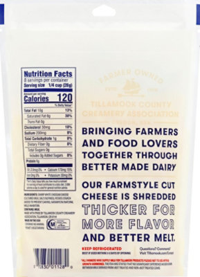 Tillamook Farmstyle Thick Cut Sharp White Cheddar Shredded Cheese - 8 Oz - Image 8