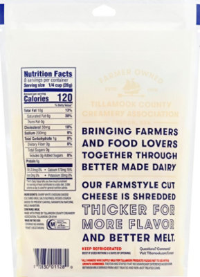 Tillamook Farmstyle Thick Cut Sharp White Cheddar Shredded Cheese - 8 Oz - Image 7