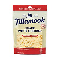 Tillamook Farmstyle Thick Cut Sharp White Cheddar Shredded Cheese - 8 Oz - Image 1