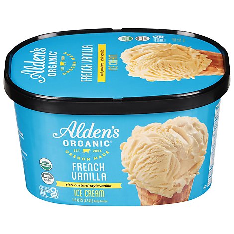 Aldens Organic French Vanilla Ice Cream - 48 Fl. Oz.