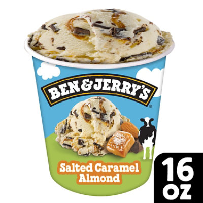 Ben and Jerry's Ice Cream Pint Salted Caramel Almond - 16 Oz