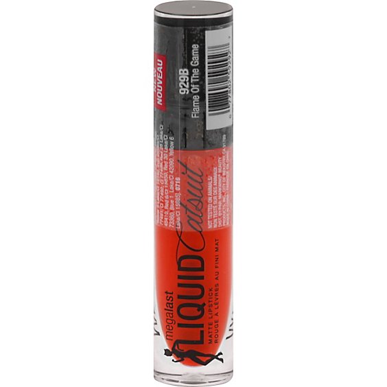 Wet N Wild Megalast Liquid Catsuit Lipstick Matte Flame Of The Game - 0.21 Oz