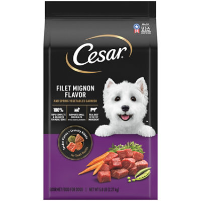 Cesar Filet Mignon Flavor With Spring Vegetables Garnish Small Breed Dry Dog Food Bag - 5 Lbs - Image 1