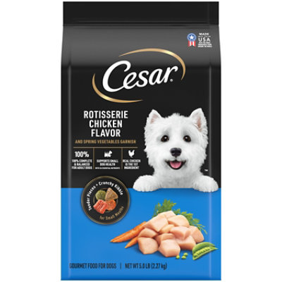 Cesar Rotisserie Chicken Flavor With Spring Vegetables Garnish Small Breed Dry Dog Food Bag - 5 Lbs