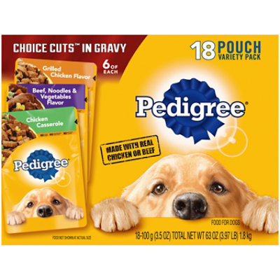 Pedigree Choice Cuts In Gravy Adult Soft Wet Meaty Dog Food Variety Pack - 18-3.5 Oz
