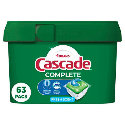 Cascade Complete Dishwasher Detergent ActionPacs Fresh Scent - 63 Count