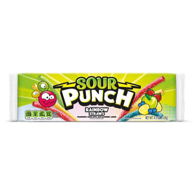 Sour Punch Straws Assorted Chewy Candy Rainbow Tray - 4.5 Oz