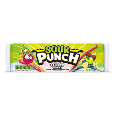 Sour Punch Straws Assorted Chewy Candy Rainbow Tray - 4.5 Oz - Image 1