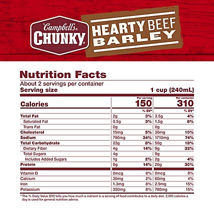 Campbells Chunky Soup Hearty Beef Barley - 18.8 Oz