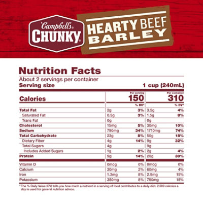 Campbell's Chunky Soup - Hearty Beef and Barley Soup - 18.8 Oz - Image 4