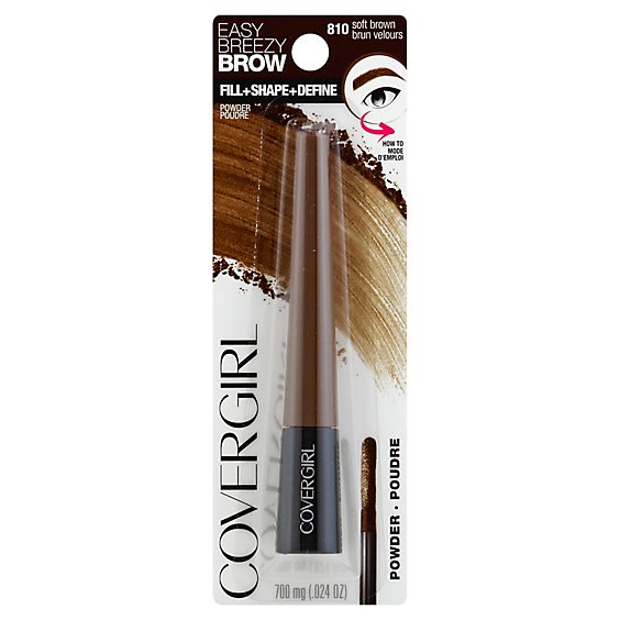 COVERGIRL Easy Breezy Brow Fill + Shape + Define Powder Eyebrow Makeup Soft Brown - Each