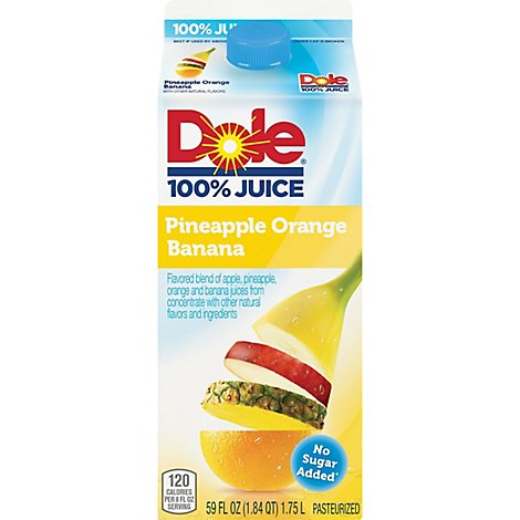 Dole 100% Juice Pineapple Orange Banana Chilled - 59 Fl. Oz.
