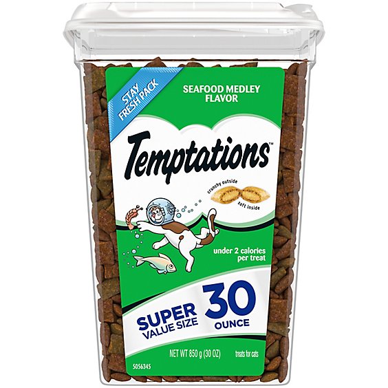 Temptations Classic Crunchy and Soft Seafood Medley Cat Treats - 30 Oz