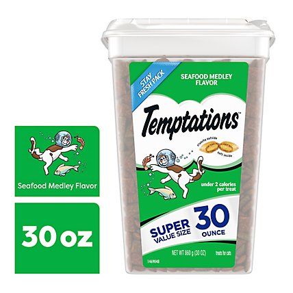 Temptations Classic Crunchy and Soft Seafood Medley Cat Treats - 30 Oz - Image 1