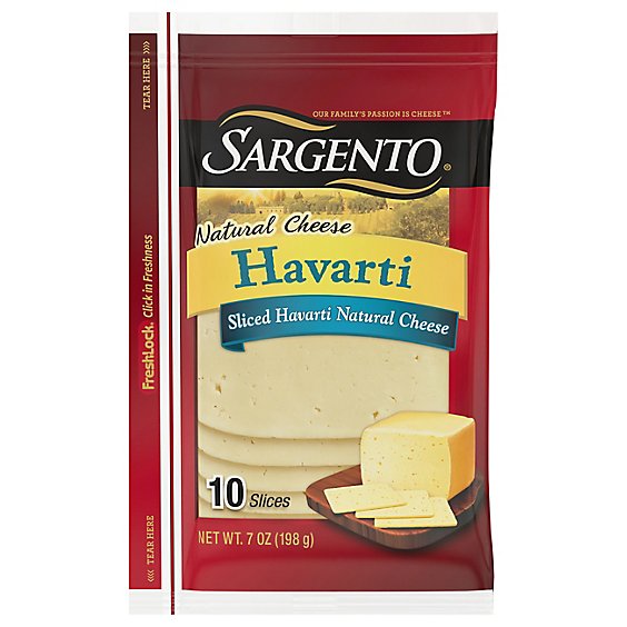 Sargento Cheese Slices Natural Harvarti 10 Count - 7 Oz